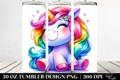 Smiling Funny Unicorn | 20 oz Tumbler Product Image 2