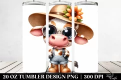 Baby Cow with Sun Hat 20 Oz Tumbler Product Image 2