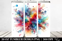 Colorful Watercolor Splash | 20 Oz Tumbler Product Image 2