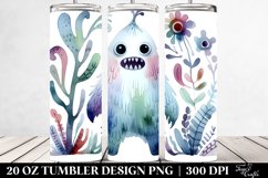 Simple Monster Watercolor,Watercolor Washed | 20 oz Tumbler Product Image 2