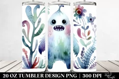 Simple Monster Watercolor,Watercolor Washed | 20 oz Tumbler Product Image 2