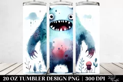 Simple Monster Watercolor,Watercolor Washed | 20 oz Tumbler Product Image 2