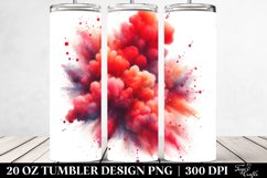 20 Oz Tumbler Sublimation | Colorful Redish Watercolor Product Image 2
