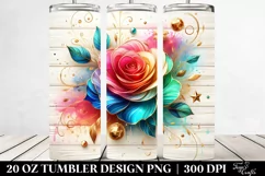 20 Oz Tumbler Sublimation | Colorful -Like Rose | White Product Image 2