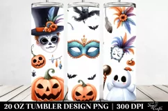 Funny Halloween Clipart - Masquerade, High-Res 20 Oz Tumbler Product Image 2
