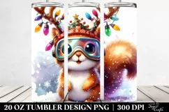 Winter Squirrel with Reindeer Horns, High-Res PNG Product Image 2