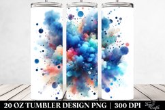 20 Oz Tumbler Sublimation | Colorful Blueis Watercolor Product Image 2