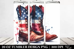 Washed Watercolor Boots | 20 oz Tumbler Product Image 2