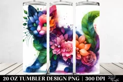 Abstract Vibrant Kitten. 20 Oz Tumbler Design Product Image 2