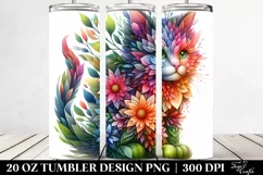 Abstract Vibrant Kitten. 20 Oz Tumbler Design Product Image 2