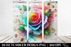 20 Oz Tumbler Sublimation | Colorful -Like Rose | White Product Image 2