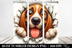 Cute Crazy Bloodhound Smiling | 20 Oz Tumbler Product Image 2