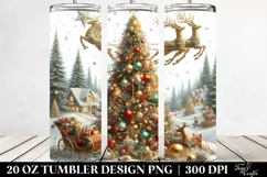 Glittery Christmas Tree Clipart, High-Res 20 Oz Tumbler Product Image 2