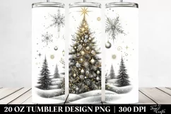 Glittery Christmas Tree Clipart, High-Res 20 Oz Tumbler Product Image 2
