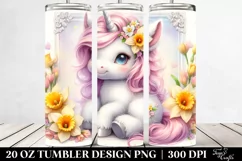 Cute Baby Unicorn Daffodil Frame | 20 oz Tumbler Product Image 2