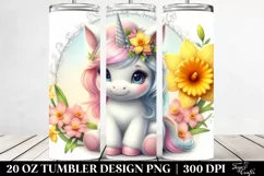 Cute Baby Unicorn Daffodil Frame | 20 oz Tumbler Product Image 2