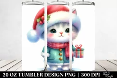 Winter Kitten with Santa Hat, High-Res PNG Product Image 2