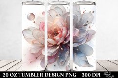 Shiny Carnation Watercolor Clipart 20 Oz Tumbler Product Image 2
