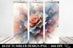 Shiny Carnation Watercolor Clipart 20 Oz Tumbler Product Image 2