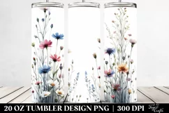 Centered Watercolor Wild Flowers | 20 Oz Tumbler Product Image 2