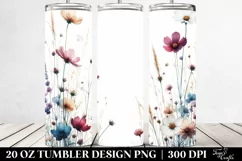 Centered Watercolor Wild Flowers | 20 Oz Tumbler Product Image 2
