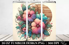 Abstract Pastel Impatiens Art 20 Oz Tumbler Product Image 2