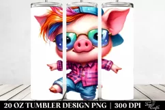 Inspired Baby Pig Dancing | 20 oz Tumbler Product Image 2
