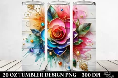20 Oz Tumbler Sublimation | Colorful -Like Rose | White Product Image 2