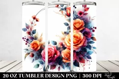 Watercolor Floral Frame | 20 oz Tumbler Product Image 2
