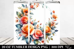 Watercolor Floral Frame | 20 oz Tumbler Product Image 2