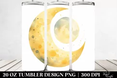 Whimsical Washed Watercolor Moon 20 Oz Tumbler Product Image 2
