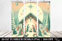 Retro Nativity Scene Clipart, 20 Oz Tumbler Product Image 2