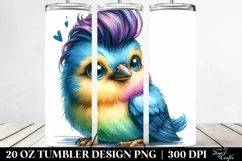 Excited Bird with Cool Haircut, Transparent 20 Oz Tumbler Product Image 2