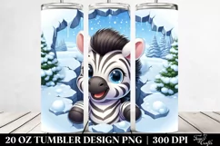 Cute Baby Zebra Exiting Ice, Clipart 20 Oz Tumbler Product Image 2
