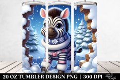 Cute Baby Zebra Exiting Ice, Clipart 20 Oz Tumbler Product Image 2