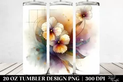 Abstract Stained Pansy Watercolor Splash | 20 oz Tumbler Product Image 2