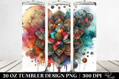 Colorful Watercolor Metallic Insertions | 20 oz Tumbler Product Image 2