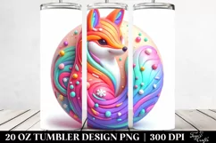 Vibrant Pastel Christmas Fox, Clipart 20 Oz Tumbler Product Image 2
