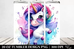 Vibrant Dancing Cute Unicorn 20 Oz Tumbler Product Image 2