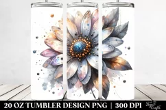 20 Oz Tumbler Sublimation | Shiny Daisy -Like | Colorful Product Image 2