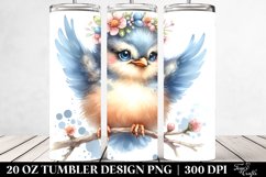 Watercolor Baby Bird Tumbler Design | 20 oz Tumbler Product Image 2