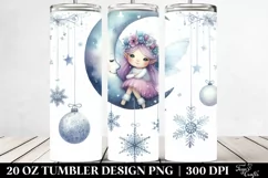 Whimsical Fairy Moon Clipart, High-Res 20 Oz Tumbler Product Image 2