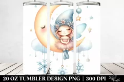 Whimsical Fairy Moon Clipart, High-Res 20 Oz Tumbler Product Image 2