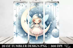 Whimsical Fairy Moon Clipart, High-Res 20 Oz Tumbler Product Image 2