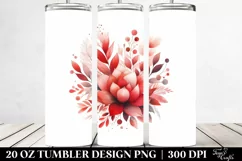 20 Oz Tumbler Sublimation | Colorful Redish Watercolor Product Image 2