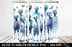 Simple Zombie Watercolor Image | 20 oz Tumbler Product Image 2