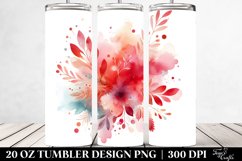20 Oz Tumbler Sublimation | Colorful Redish Watercolor Product Image 2