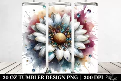 20 Oz Tumbler Sublimation | Shiny Daisy -Like | Colorful Product Image 2