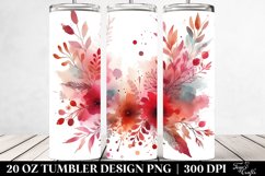 20 Oz Tumbler Sublimation | Colorful Redish Watercolor Product Image 2