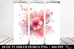 20 Oz Tumbler Sublimation | Colorful PINkish Watercolor Product Image 2